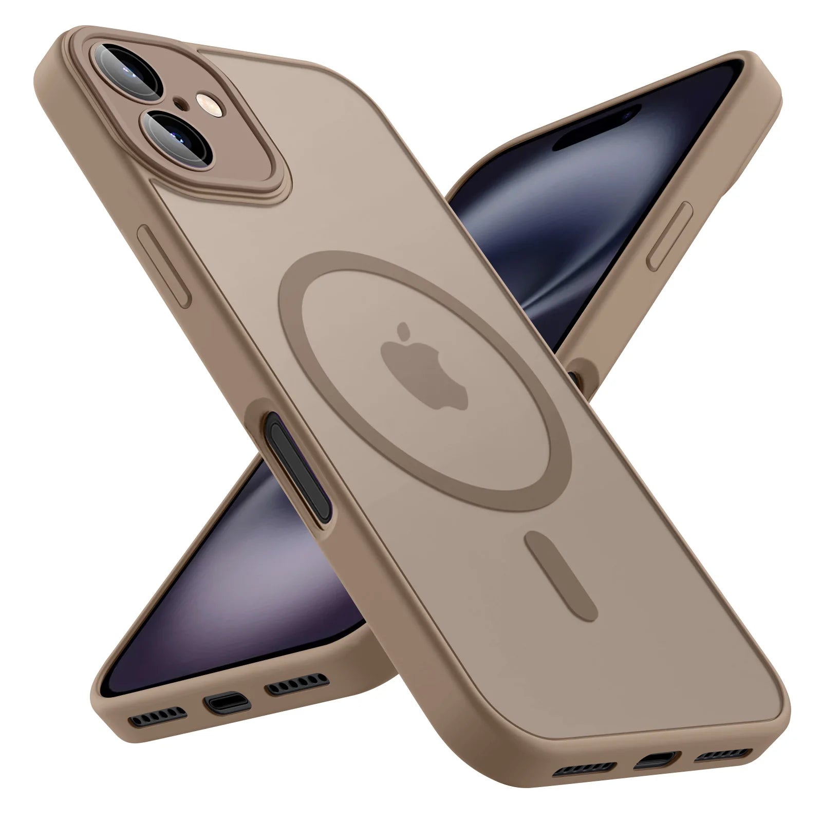 Luxury Frosted Phone Case For iPhone 16 15 14 13 12 11 Pro Max Plus 17 Air For Magsafe Matte Transparent Magnetic Cover - Smarsty
