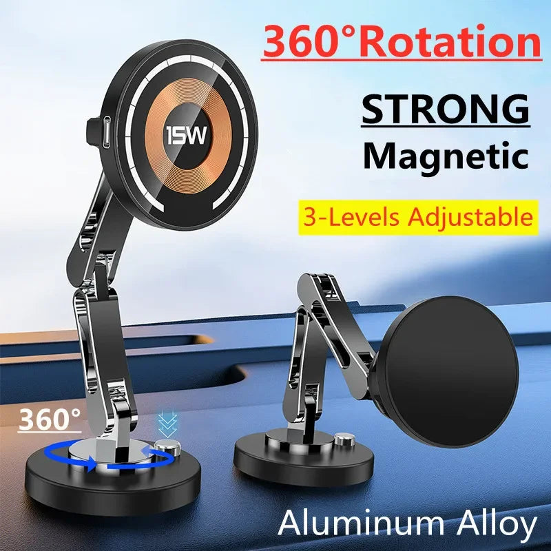 Magnetic Car Wireless Charger Mount With Fast 15W Charging - Smarsty