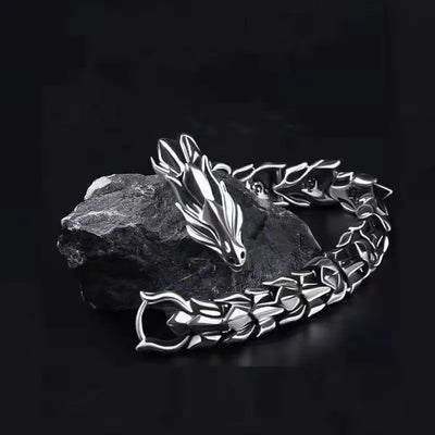 Mens Viking Dragon Bracelet Vintage Punk Chain Bangle - Smarsty