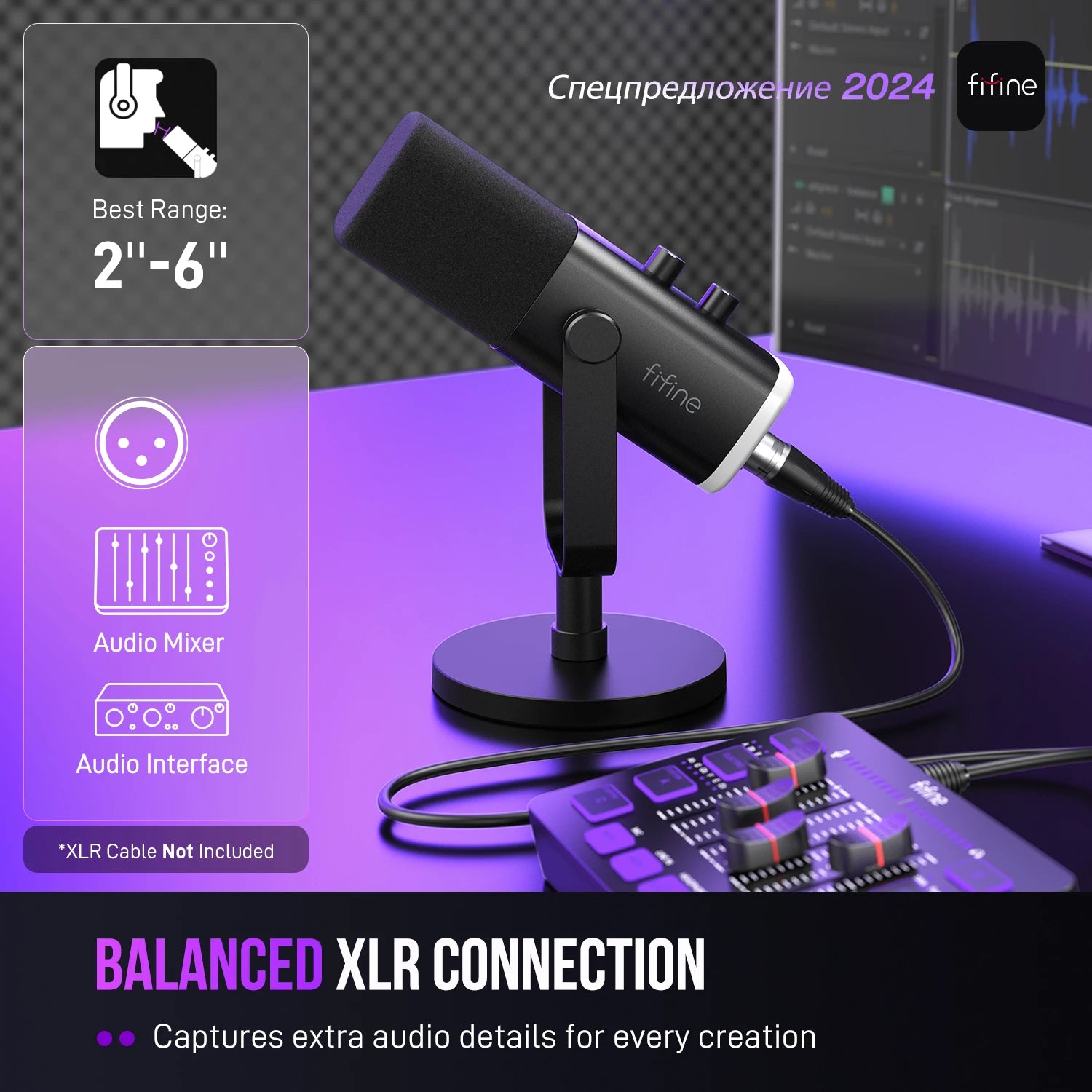 FIFINE USB XLR Dynamic Microphone for Gaming and Streaming - Smarsty