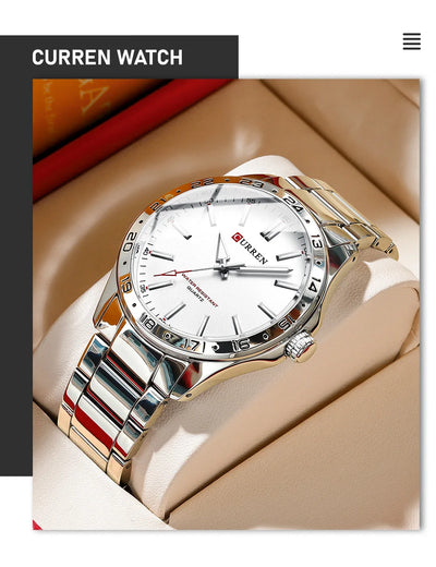 Curren Men's Ultra Thin Stainless Steel Quartz Watch - Smarsty