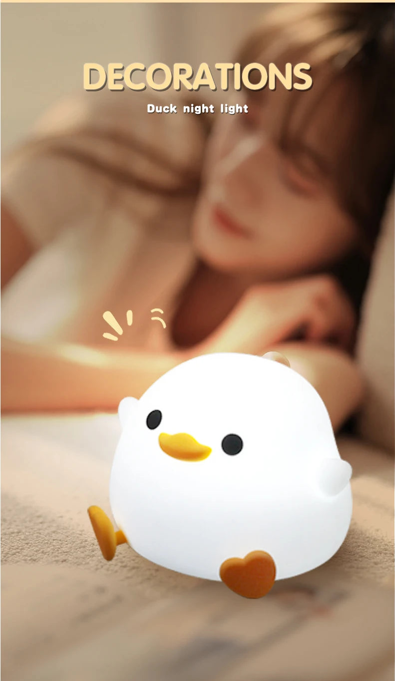 Cute Duck Night Light with Touch Sensor and Timer - Smarsty
