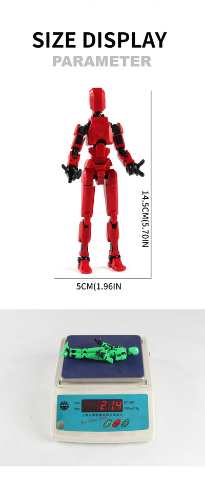 DIY Luminous T13 Multi-Jointed Movable Shapeshift Robot 3D Printed Mannequin Lucky robot and dog Action Figures Toys kids Gifts - Smarsty