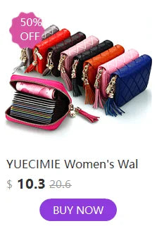 YUECIMIE Super Slim Soft Wallet Genuine Leather Mini Credit Card Holder Wallets Purse Thin Small Card Holders Men Wallet - Smarsty