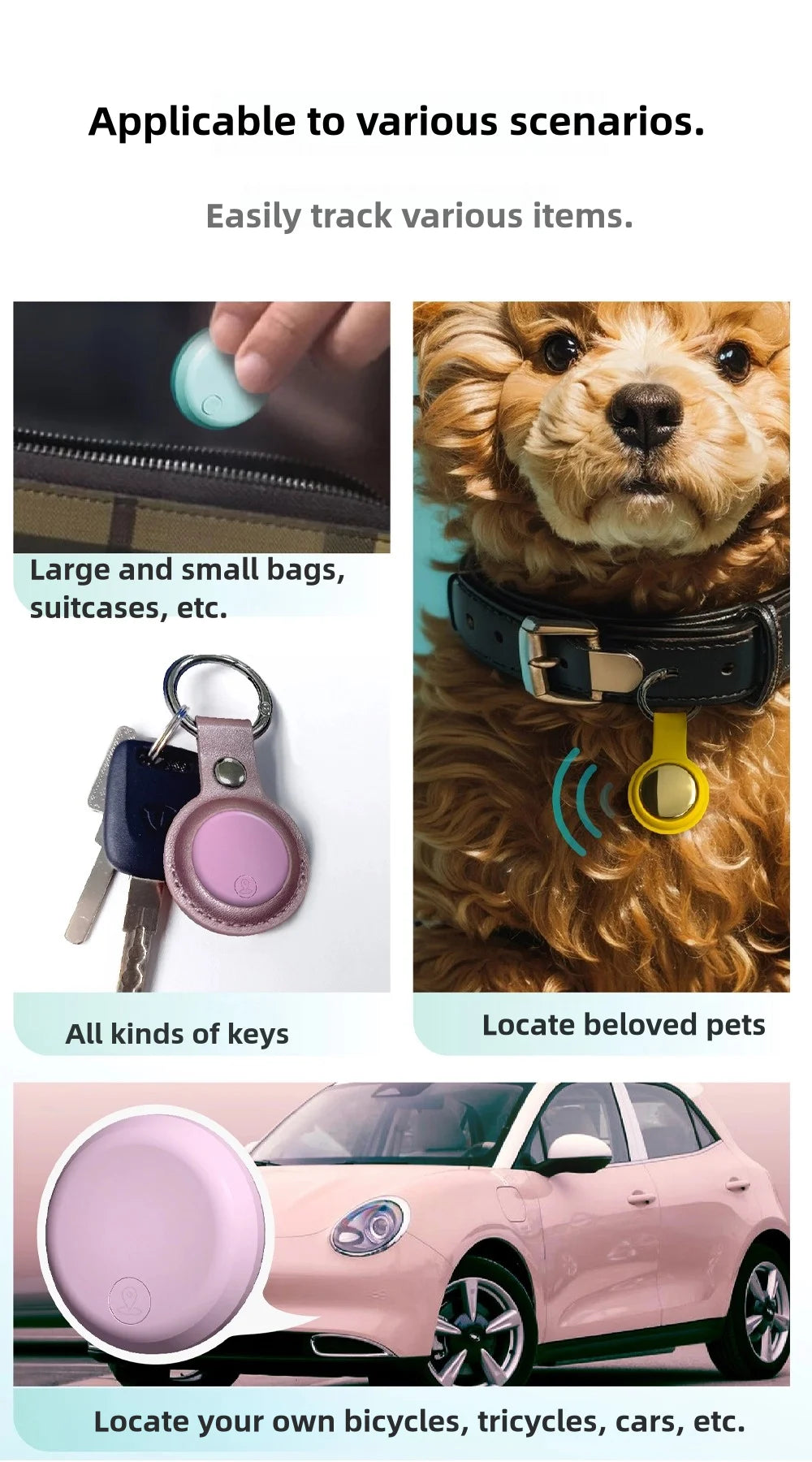 Smart Airtag Bluetooth GPS Tracker for Pets and Keys - Smarsty