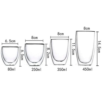 Double Wall Borosilicate Glass Mug Set for Hot Drinks - Smarsty