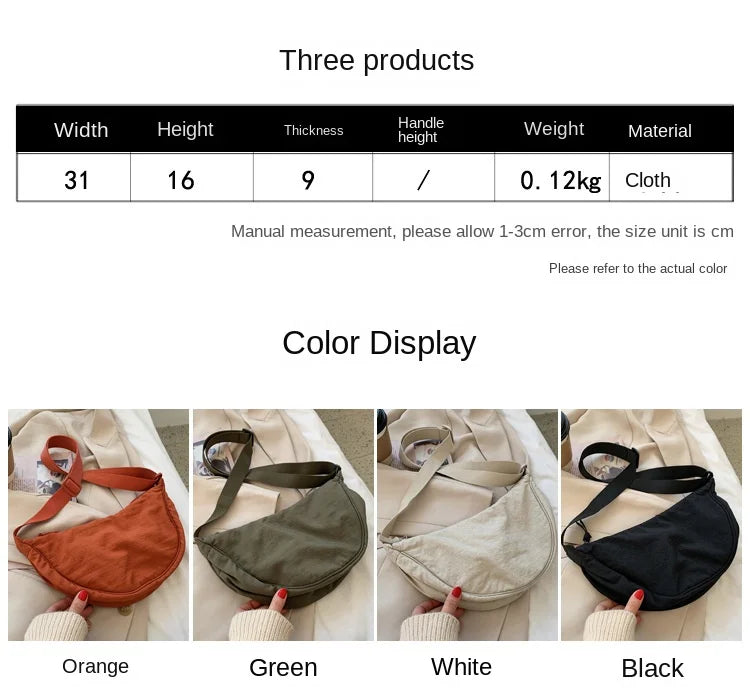 Casual Nylon Crossbody Bag for Women Large Capacity - Smarsty