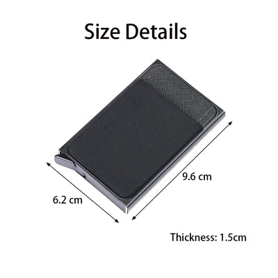 Automatic Flip Card Side Push Card Holder Sleeve Large Capacity 12 Cards Slot Metal Cards Box Men Credit Card Anti-theft Wallets - Smarsty