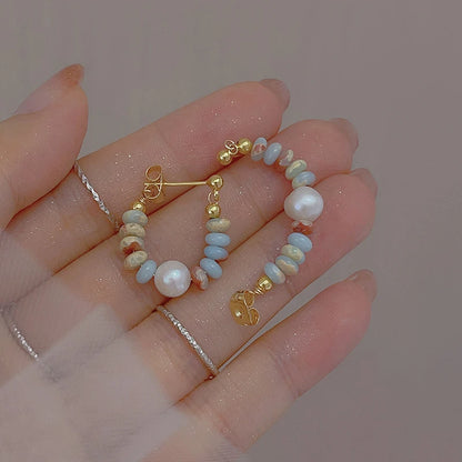 Pearl Pendant Earrings Beaded Natural Stone For Women - Smarsty