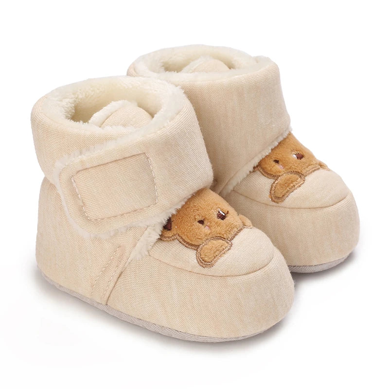 Soft Soled Bear Baby Snow Boots Warm Plush First Walkers - Smarsty
