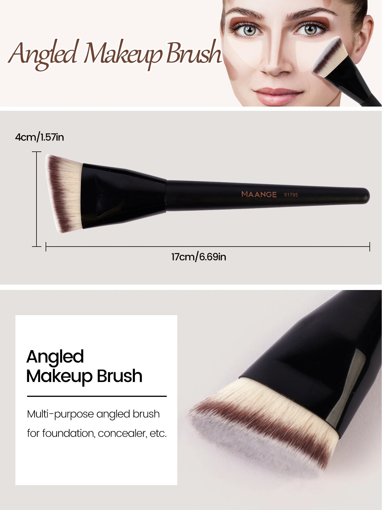 MAANGE 3 Piece Makeup Brush Set for Flawless Application - Smarsty