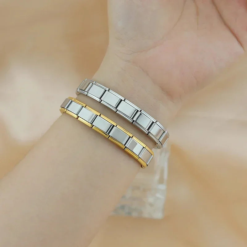 Hapiship Italian Stainless Steel Elastic Charm Bracelet - Smarsty