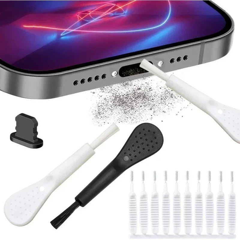 Cell Phone Charging Port Dust Plug with Cleaning Brush for IPhone 15 14 13 16Pro Max Plus Samsung Xiaomi IOS Type C Cleaner Set - Smarsty