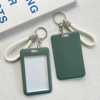1Pc Macaron Bus ID Card Protective Cover Cases Student Meat Keyring Card Campus Access Door Credit Card Holder Bag Set Key Chain