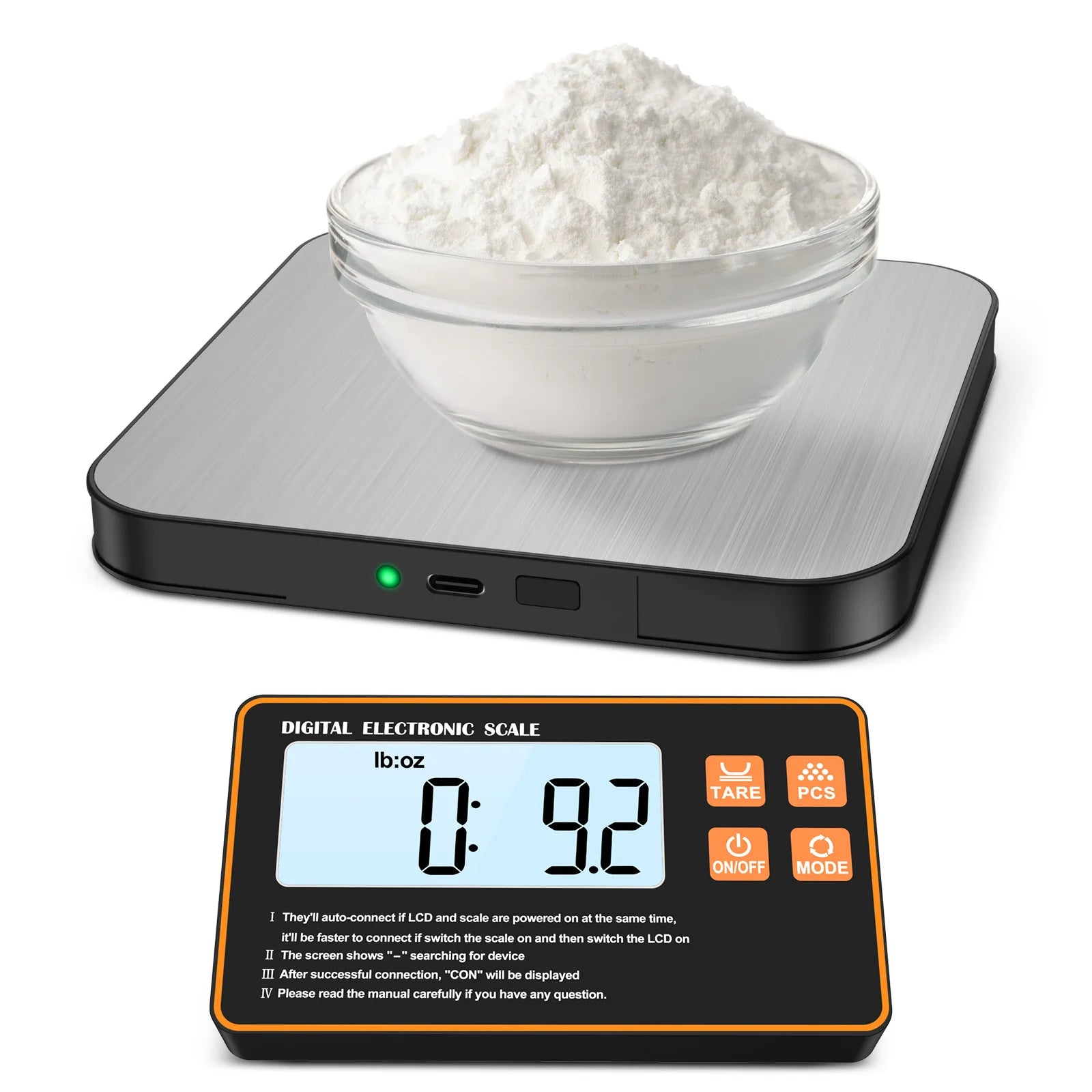 15KG Wireless Magnetic Digital Kitchen Scale with Remote LCD Display Split-Designed Food Scale for Baking Cooking Meal Prep
