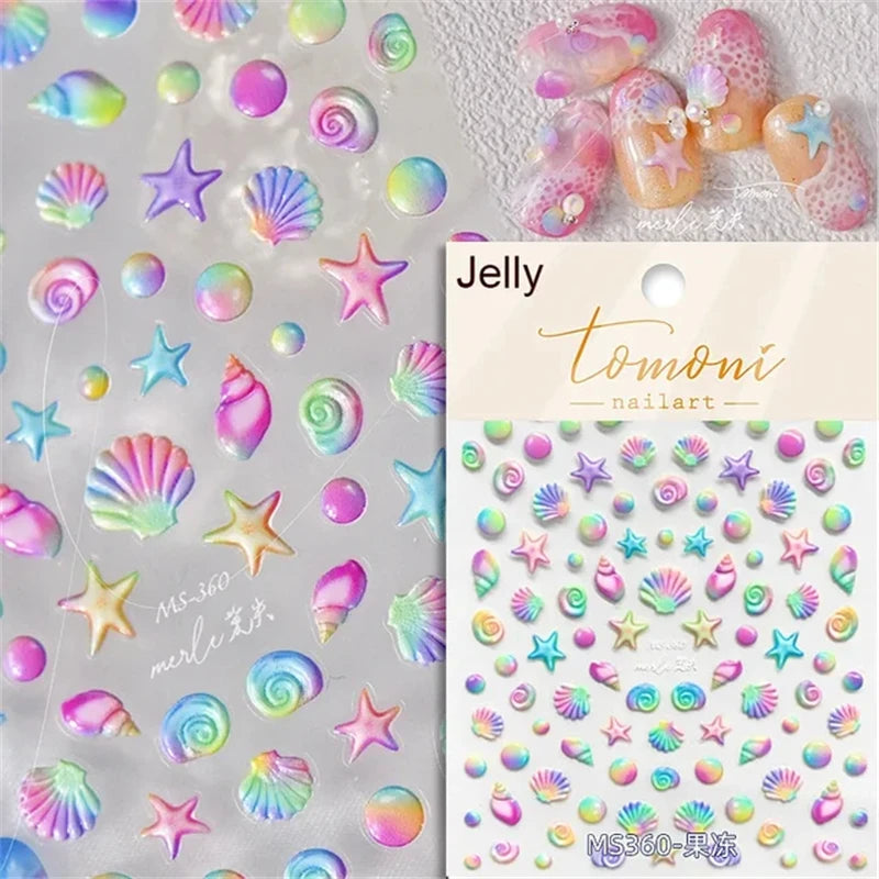 Dreamy Summer Beach Nail Art Stickers for Manicure - Smarsty