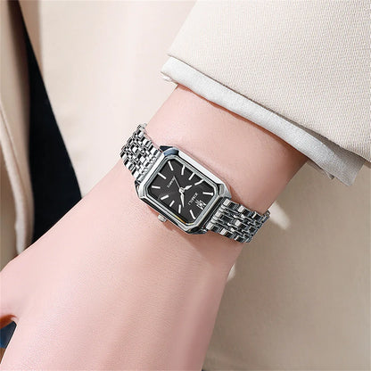Women's Luxury Square Quartz Watch with Gold Alloy Strap - Smarsty