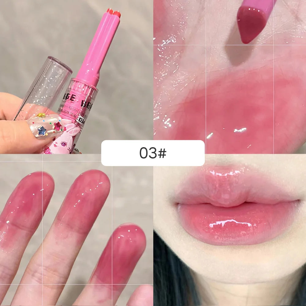 Gege Bear Pink Rabbit Moisturizing Lip Gloss Balm - Smarsty