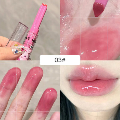 Gege Bear Pink Rabbit Moisturizing Lip Gloss Balm - Smarsty