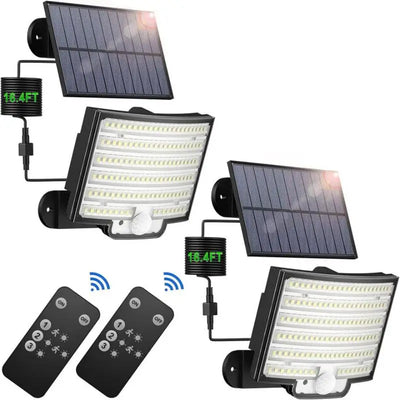 Solar Outdoor Lights - LED Motion Sensor Light with Remote Waterproof Security Flood Light for Patio Garage Porch Yard - Smarsty