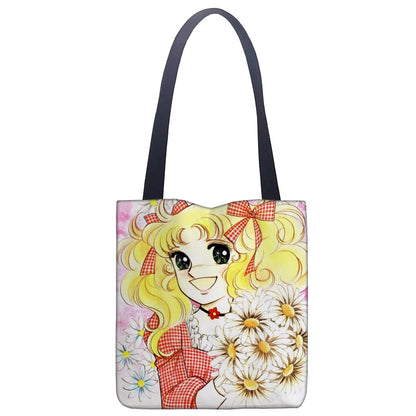 Cartoon Candy Handbag Linen Tote Top Handle For Women - Smarsty