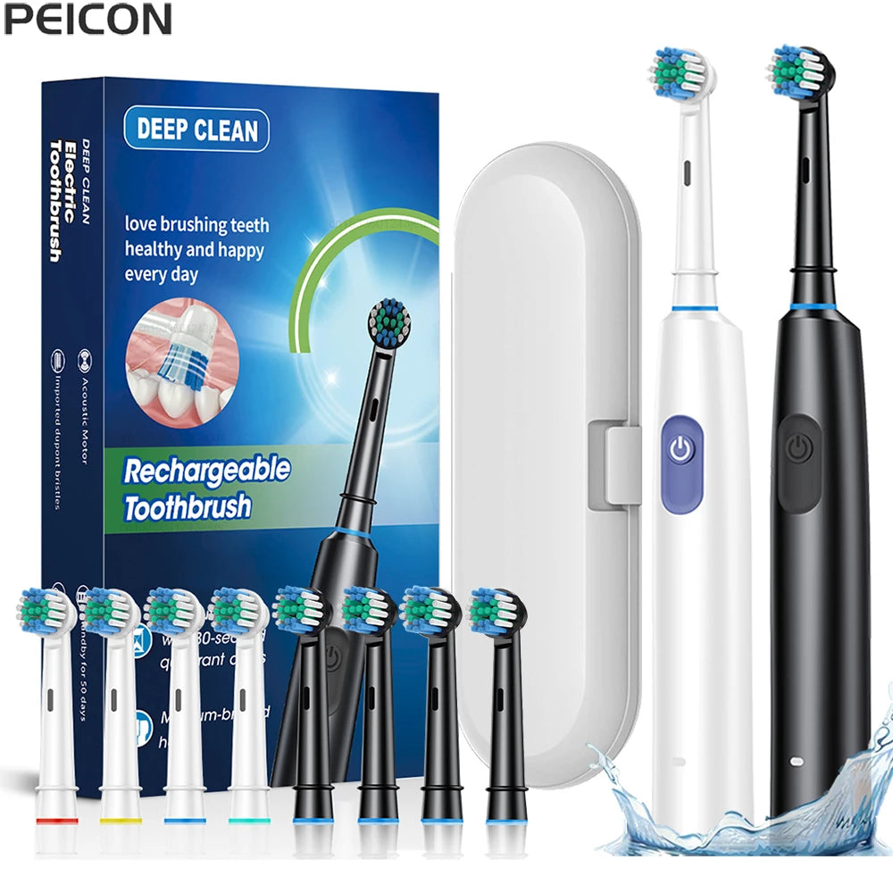 Rotary Electric Toothbrush with Soft Brush Heads - Smarsty
