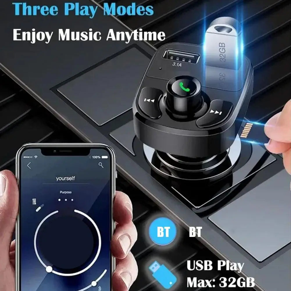 Wireless Bluetooth Car Charger With FM Transmitter Dual USB - Smarsty