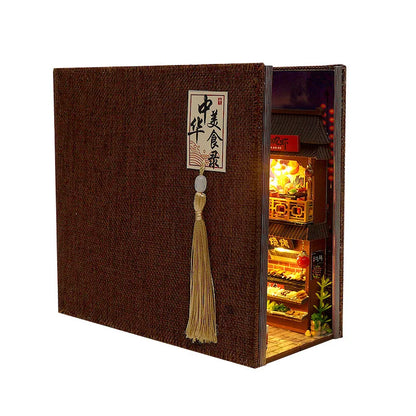 Diy Book Nook Doll House Miniature Wooden Bookshelf Shelf Insert Miniatures Home Model Kit Dollhouse Birthday Toy Gifts by Smarsty