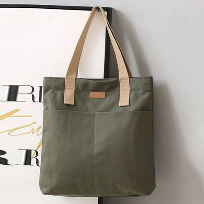 Women Canvas Tote Bag Large Capacity Reusable Shopping Bag - Smarsty