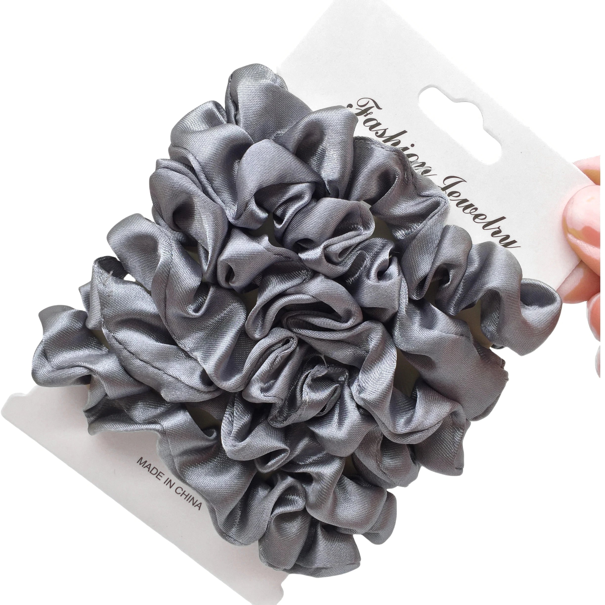 Silk Satin Scrunchies Set Gentle No Damage Hair Ties - Smarsty