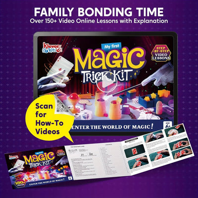 JOYFY 180+ Magic Set Kids Magic Trick Kit Amazing Magician Toy with Step-by-Step Video Lessons for Kids Easy Tricks