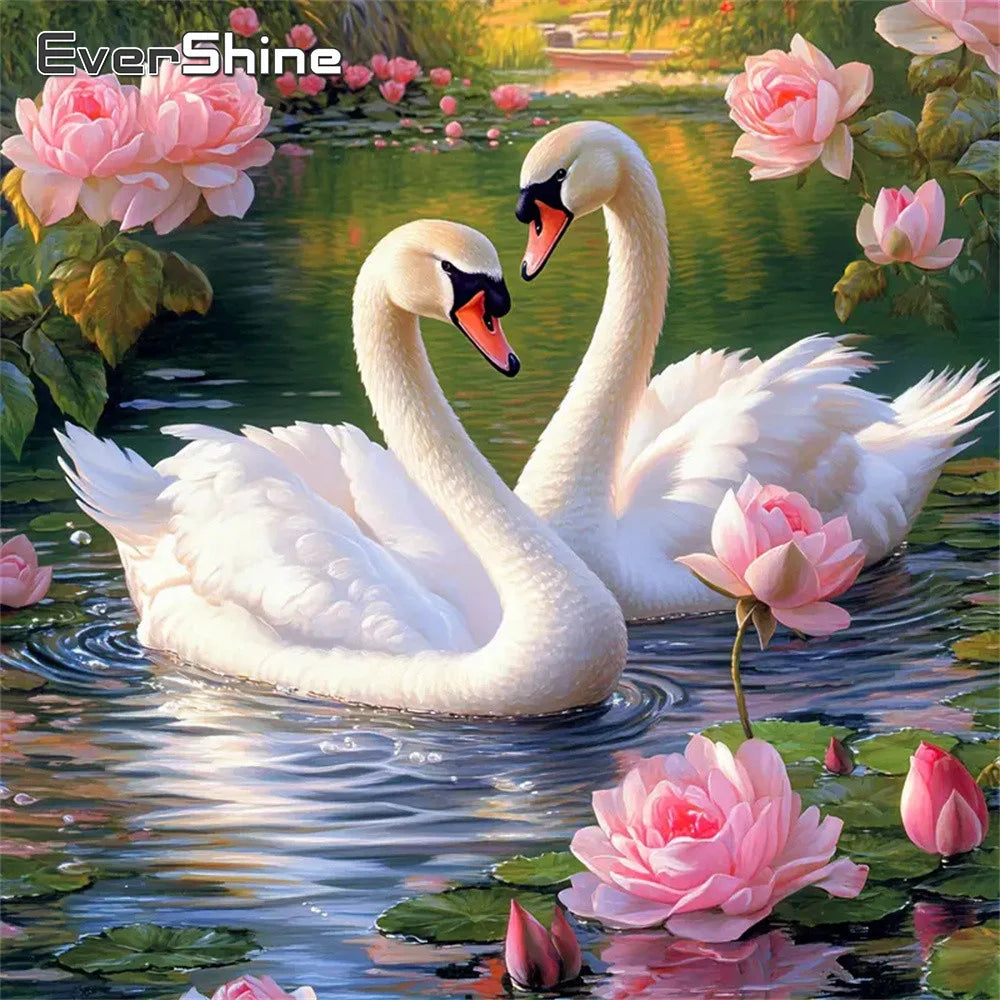 Evershine 5D DIY Diamond Painting Swan Wall Art - Smarsty