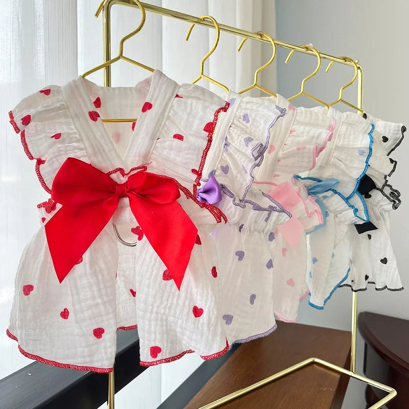 Summer Dog Cooling Dress with Cute Heart Print - Smarsty