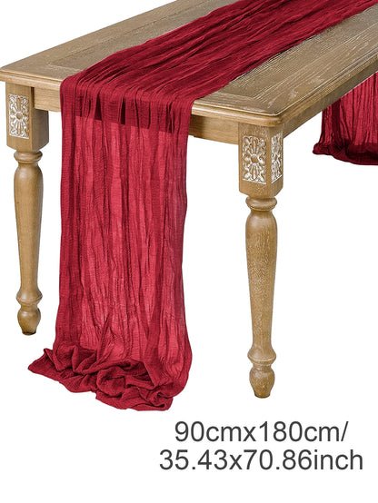 Sage Semi-Sheer Gauze Table Runner for Elegant Dining - Smarsty