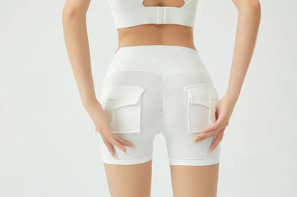 Peach Butt Fitness Shorts Women's Exercise Three-Quarter Pants Cargo Air Dry Pocket Yoga  Tight  Lift Summer - Smarsty