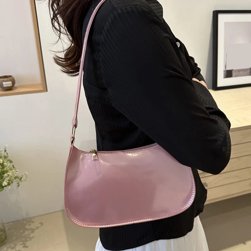 Vintage Patent Leather Shoulder Bag For Women Designer - Smarsty