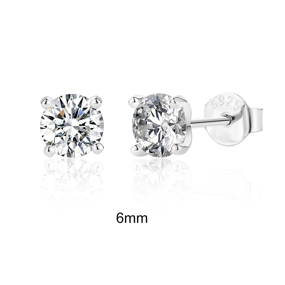 Moissanite Stud Earrings 0.5 To 1.2 Carat Sterling Silver - Smarsty