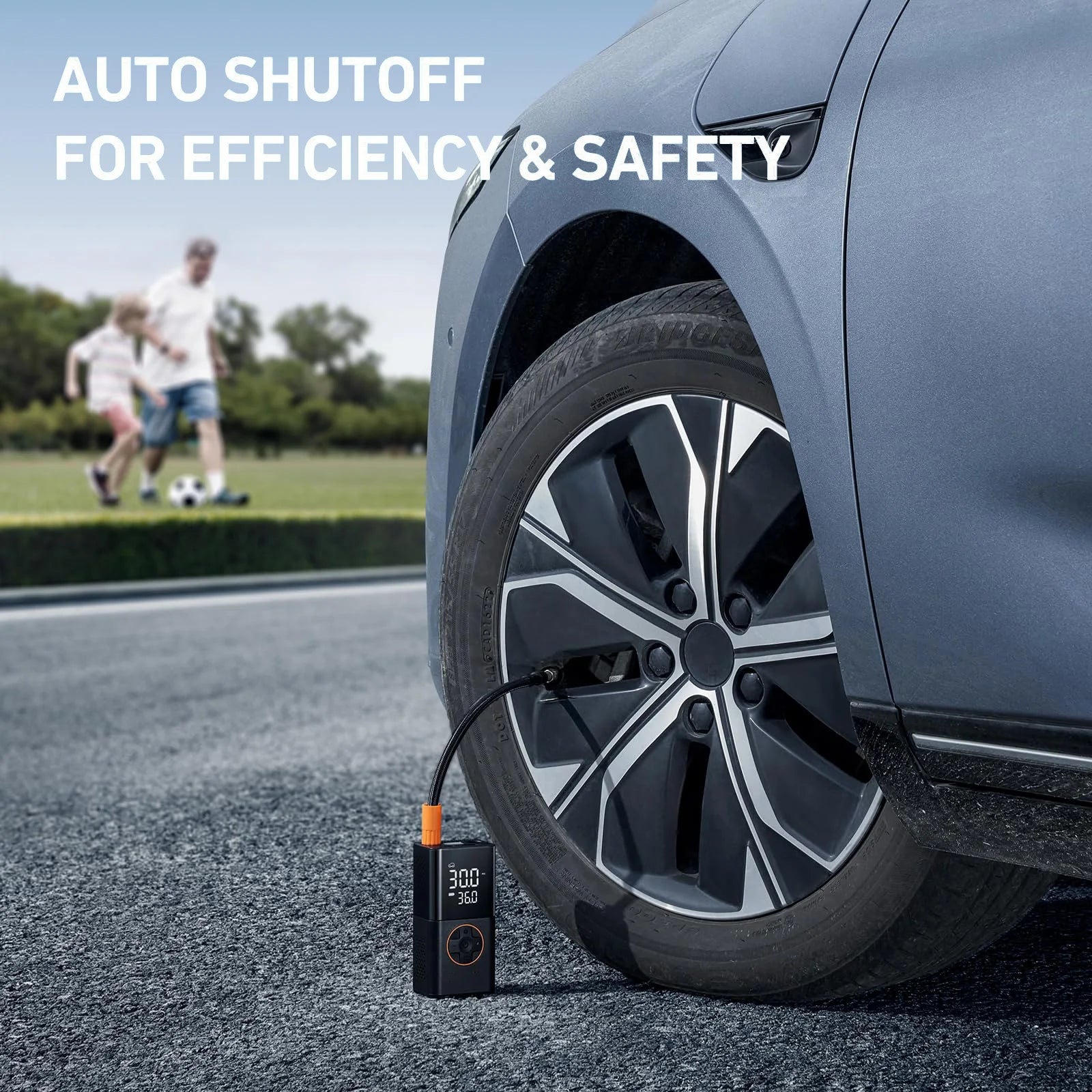 Tire Inflator Portable Air Compressor, 8000mAh Cordless Air Pump for Car Tires, 150 PSI Electric Bike Tire Pump