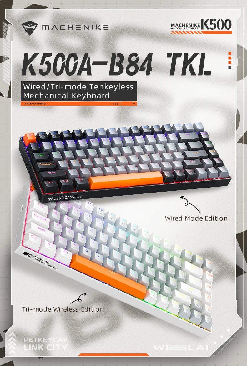 Mechanical Keyboard 75 Percent Layout Hot Swappable Backlit