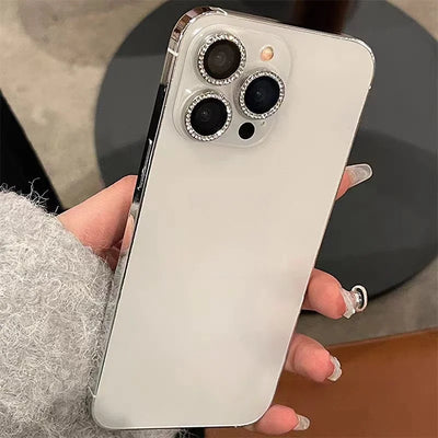 3-2Pcs Luxury Diamond Camera Protector For IPhone 17 16 15 14 13 Pro Max Plus Glitter Ring Lens Glass Back Lens Cap Shinny Cover - Smarsty