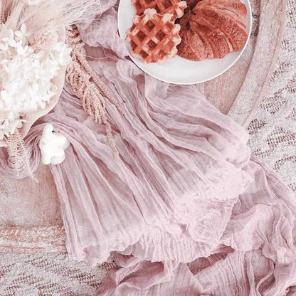 Semi-Sheer Gauze Table Runner for Vintage Weddings - Smarsty