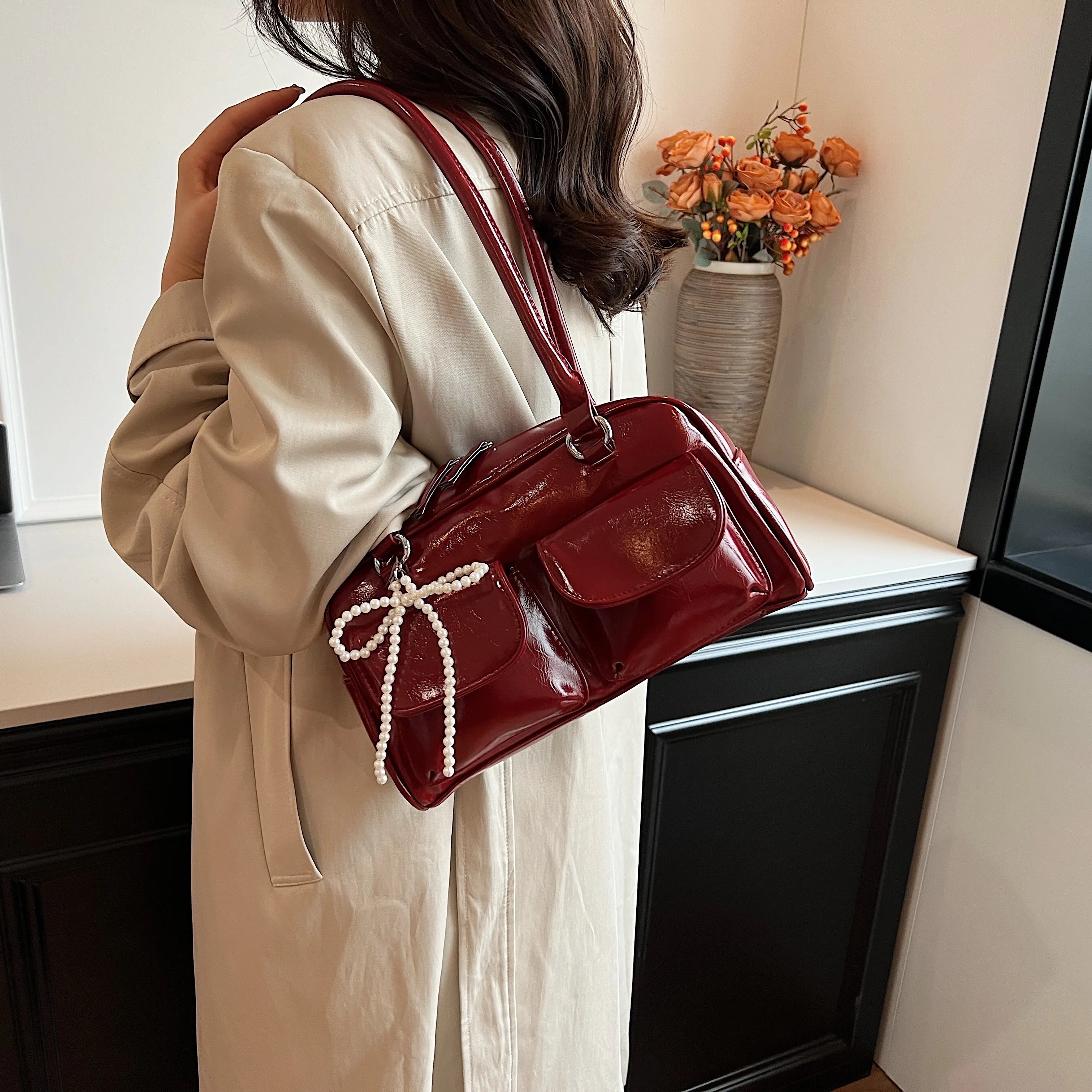 Korean Edition Underarm Bow Bag Women Versatile Shoulder Bag - Smarsty
