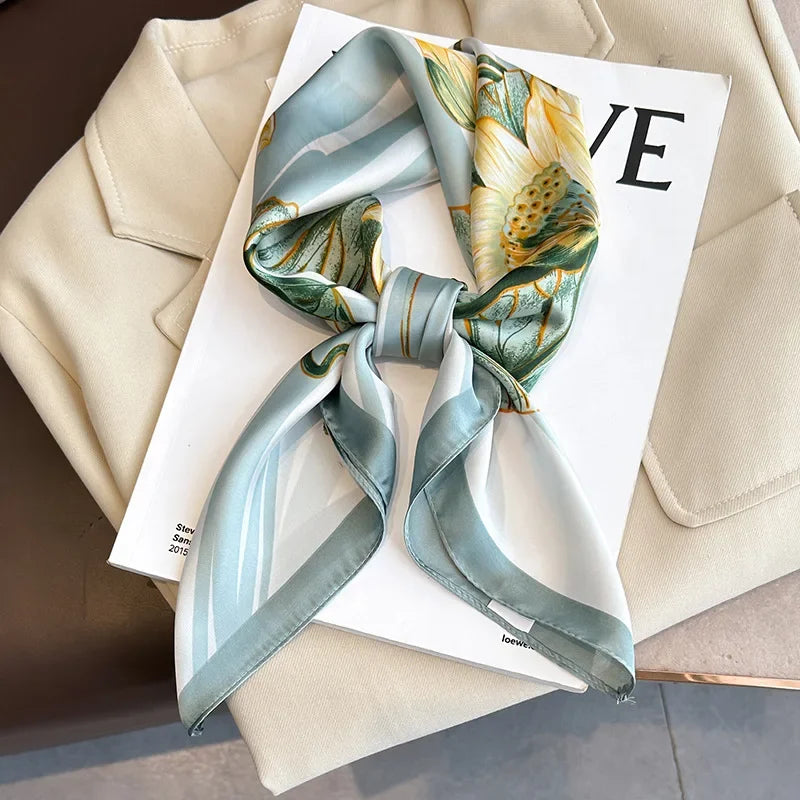 Luxury Women Silk Leopard Print Scarf Soft Satin Wrap - Smarsty