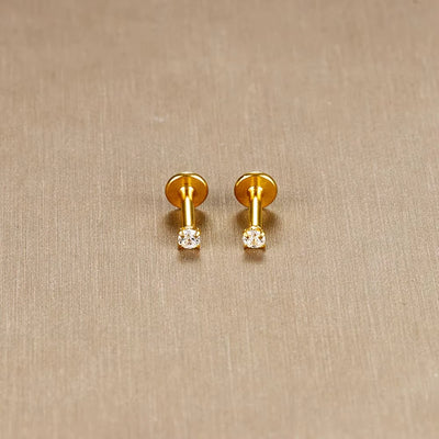 Labret Tragus Stud 16G Surgical Stainless Steel CZ Crystal - Smarsty