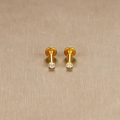 Labret Tragus Stud 16G Surgical Stainless Steel CZ Crystal - Smarsty
