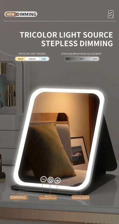 LED Dimmable Makeup Mirror with Adjustable Brightness - Smarsty