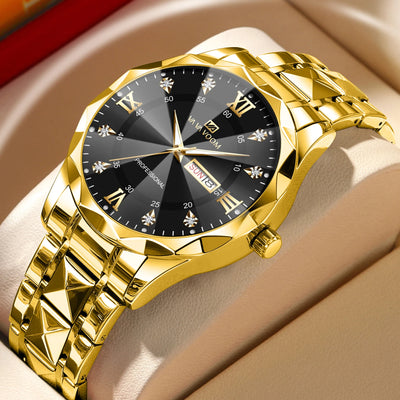 Luxury Men’s Water Resistant Quartz Watch with Night Glow - Smarsty