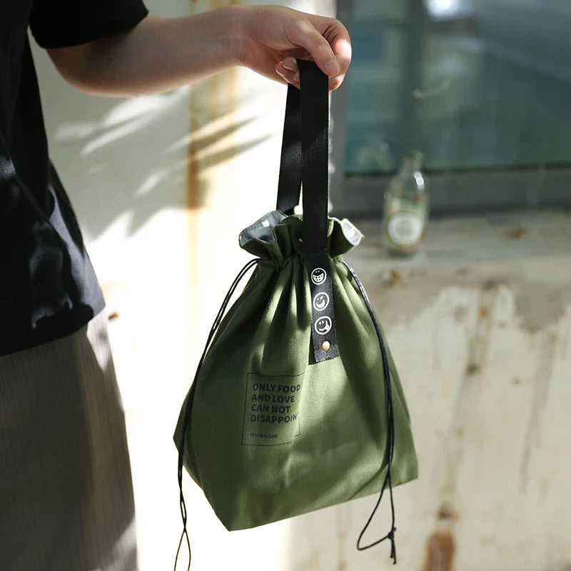 Canvas Lunch Bag Bento Box For Outdoor Picnics Fresh Keeping - Smarsty