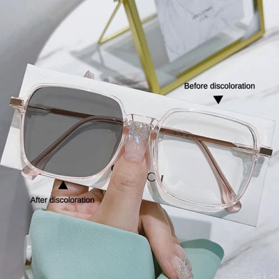 Photochromic Anti Radiation Glasses Metal Eyeglass For Woman Men