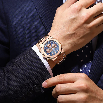 Luxury Men's Chronograph Watch with Waterproof Feature - Smarsty